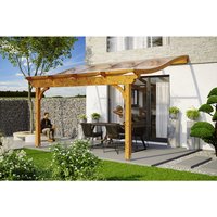 SKANHOLZ Terrassenüberdachung »Verona«, Breite: 434 cm, Dach: Polycarbonat (PC), eiche hell – braun SKANHOLZ Terrassenüberdachung »Verona«, Breite: 434 cm, Dach: Polycarbonat (PC), eiche hell – braun