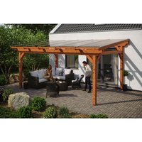 SKANHOLZ Terrassenüberdachung »Sanremo«, Breite: 541 cm, Dach: Polycarbonat (PC), eiche hell – braun SKANHOLZ Terrassenüberdachung »Sanremo«, Breite: 541 cm, Dach: Polycarbonat (PC), eiche hell – braun