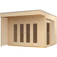 SKANHOLZ Gartenhaus »Tokio 2«, BxT: 340 x 440 cm (Aufstellmaße), Flachdach – beige – 14.96 qm SKANHOLZ Gartenhaus »Tokio 2«, BxT: 340 x 440 cm (Aufstellmaße), Flachdach – beige – 14.96 qm
