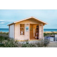 SKANHOLZ Gartenhaus »Langesund«, Holz, BxHxT: 380 x 264 x 250 cm (Außenmaße) – beige SKANHOLZ Gartenhaus »Langesund«, Holz, BxHxT: 380 x 264 x 250 cm (Außenmaße) – beige