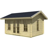 SKANHOLZ Gartenhaus »Lugano 2«, BxT: 500 x 460 cm (Aufstellmaße), Satteldach – beige Rabatt: 8 % – 23 qm SKANHOLZ Gartenhaus »Lugano 2«, BxT: 500 x 460 cm (Aufstellmaße), Satteldach – beige Rabatt: 8 % – 23 qm