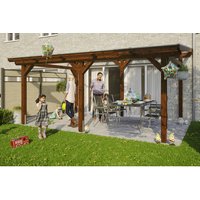 SKANHOLZ Terrassenüberdachung »Siena«, Breite: 541 cm, Dach: Polycarbonat (PC), nussbaum – braun SKANHOLZ Terrassenüberdachung »Siena«, Breite: 541 cm, Dach: Polycarbonat (PC), nussbaum – braun