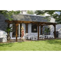 SKANHOLZ Terrassenüberdachung »Siena«, Breite: 648 cm, Dach: Polycarbonat (PC), nussbaum – braun SKANHOLZ Terrassenüberdachung »Siena«, Breite: 648 cm, Dach: Polycarbonat (PC), nussbaum – braun