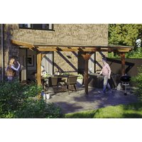 SKANHOLZ Terrassenüberdachung »Rimini«, Breite: 541 cm, Dach: Polycarbonat (PC), nussbaum – braun SKANHOLZ Terrassenüberdachung »Rimini«, Breite: 541 cm, Dach: Polycarbonat (PC), nussbaum – braun