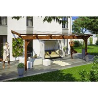 SKANHOLZ Terrassenüberdachung »Ravenna«, Breite: 648 cm, Dach: Polycarbonat (PC), nussbaum – braun SKANHOLZ Terrassenüberdachung »Ravenna«, Breite: 648 cm, Dach: Polycarbonat (PC), nussbaum – braun