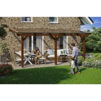 SKANHOLZ Terrassenüberdachung »Andria«, Breite: 541 cm, Dach: Polycarbonat (PC), nussbaum – braun SKANHOLZ Terrassenüberdachung »Andria«, Breite: 541 cm, Dach: Polycarbonat (PC), nussbaum – braun