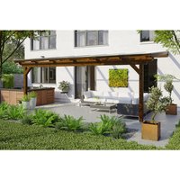 SKANHOLZ Terrassenüberdachung »Ancona«, Breite: 648 cm, Dach: Polycarbonat (PC), nussbaum – braun SKANHOLZ Terrassenüberdachung »Ancona«, Breite: 648 cm, Dach: Polycarbonat (PC), nussbaum – braun