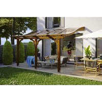 SKANHOLZ Terrassenüberdachung »Venezia«, Breite: 434 cm, Dach: Polycarbonat (PC), nussbaum – braun SKANHOLZ Terrassenüberdachung »Venezia«, Breite: 434 cm, Dach: Polycarbonat (PC), nussbaum – braun