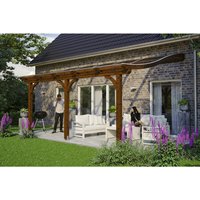 SKANHOLZ Terrassenüberdachung »Venezia«, Breite: 541 cm, Dach: Polycarbonat (PC), nussbaum – braun SKANHOLZ Terrassenüberdachung »Venezia«, Breite: 541 cm, Dach: Polycarbonat (PC), nussbaum – braun