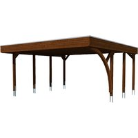 SKANHOLZ Carport »Friesland Set 7«, BxT: 557 x 555 cm, Firsthöhe: 254 cm, farbbehandelt – braun SKANHOLZ Carport »Friesland Set 7«, BxT: 557 x 555 cm, Firsthöhe: 254 cm, farbbehandelt – braun