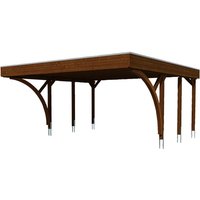 SKANHOLZ Carport »Friesland Set 8«, BxT: 557 x 555 cm, Firsthöhe: 254 cm, farbbehandelt – braun SKANHOLZ Carport »Friesland Set 8«, BxT: 557 x 555 cm, Firsthöhe: 254 cm, farbbehandelt – braun