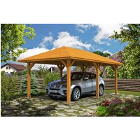 SKANHOLZ Carport »Taunus«, BxT: 374 x 656 cm, Firsthöhe: 314 cm, farbbehandelt – braun SKANHOLZ Carport »Taunus«, BxT: 374 x 656 cm, Firsthöhe: 314 cm, farbbehandelt – braun