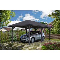 SKANHOLZ Carport »Taunus«, BxT: 374 x 656 cm, Firsthöhe: 314 cm, farbbehandelt – grau SKANHOLZ Carport »Taunus«, BxT: 374 x 656 cm, Firsthöhe: 314 cm, farbbehandelt – grau