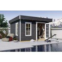 SKANHOLZ Gartenhaus »Breda 1«, Holz, BxHxT: 420 x 255 x 300 cm (Außenmaße) – grau SKANHOLZ Gartenhaus »Breda 1«, Holz, BxHxT: 420 x 255 x 300 cm (Außenmaße) – grau