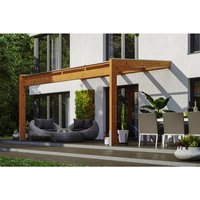 SKANHOLZ Terrassenüberdachung »Novara«, Breite: 450 cm, Dach: Polycarbonat (PC), eiche hell – braun SKANHOLZ Terrassenüberdachung »Novara«, Breite: 450 cm, Dach: Polycarbonat (PC), eiche hell – braun