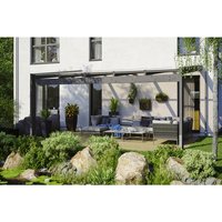SKANHOLZ Terrassenüberdachung »Novara«, Breite: 557 cm, Dach: Polycarbonat (PC), schiefer – grau SKANHOLZ Terrassenüberdachung »Novara«, Breite: 557 cm, Dach: Polycarbonat (PC), schiefer – grau