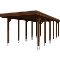 SKANHOLZ Carport »Friesland«, BxT: 314 x 860 cm, Firsthöhe: 241 cm, farbbehandelt – braun SKANHOLZ Carport »Friesland«, BxT: 314 x 860 cm, Firsthöhe: 241 cm, farbbehandelt – braun