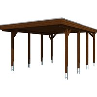 SKANHOLZ Carport »Friesland«, BxT: 397 x 555 cm, Firsthöhe: 241 cm, farbbehandelt – braun SKANHOLZ Carport »Friesland«, BxT: 397 x 555 cm, Firsthöhe: 241 cm, farbbehandelt – braun