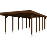SKANHOLZ Carport »Friesland«, BxT: 397 x 860 cm, Firsthöhe: 241 cm, farbbehandelt – braun SKANHOLZ Carport »Friesland«, BxT: 397 x 860 cm, Firsthöhe: 241 cm, farbbehandelt – braun