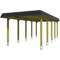 SKANHOLZ Carport »Spreewald«, BxT: 345 x 741 cm, Firsthöhe: 241 cm, farbbehandelt – braun SKANHOLZ Carport »Spreewald«, BxT: 345 x 741 cm, Firsthöhe: 241 cm, farbbehandelt – braun