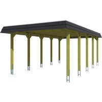 SKANHOLZ Carport »Spessart«, BxT: 396 x 741 cm, Firsthöhe: 244 cm, farbbehandelt – braun SKANHOLZ Carport »Spessart«, BxT: 396 x 741 cm, Firsthöhe: 244 cm, farbbehandelt – braun