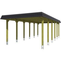 SKANHOLZ Carport »Spessart«, BxT: 396 x 893 cm, Firsthöhe: 244 cm, imprägniert – gruen SKANHOLZ Carport »Spessart«, BxT: 396 x 893 cm, Firsthöhe: 244 cm, imprägniert – gruen