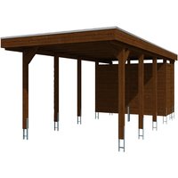 SKANHOLZ Carport »Friesland Set 2«, BxT: 314 x 708 cm, Firsthöhe: 241 cm, farbbehandelt – braun SKANHOLZ Carport »Friesland Set 2«, BxT: 314 x 708 cm, Firsthöhe: 241 cm, farbbehandelt – braun