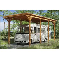 SKANHOLZ Carport »Emsland 2«, BxT: 404 x 846 cm, Firsthöhe: 372 cm, farbbehandelt – braun SKANHOLZ Carport »Emsland 2«, BxT: 404 x 846 cm, Firsthöhe: 372 cm, farbbehandelt – braun