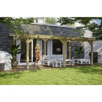 SKANHOLZ Terrassenüberdachung »Siena«, Breite: 648 cm, Dach: Polycarbonat (PC), natur – beige SKANHOLZ Terrassenüberdachung »Siena«, Breite: 648 cm, Dach: Polycarbonat (PC), natur – beige