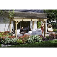 SKANHOLZ Terrassenüberdachung »Sanremo«, Breite: 434 cm, Dach: Polycarbonat (PC), natur – beige SKANHOLZ Terrassenüberdachung »Sanremo«, Breite: 434 cm, Dach: Polycarbonat (PC), natur – beige