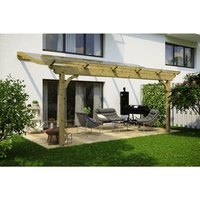 SKANHOLZ Terrassenüberdachung »Verona«, Breite: 541 cm, Dach: Polycarbonat (PC), natur – beige SKANHOLZ Terrassenüberdachung »Verona«, Breite: 541 cm, Dach: Polycarbonat (PC), natur – beige