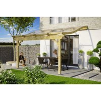 SKANHOLZ Terrassenüberdachung »Verona«, Breite: 434 cm, Dach: Polycarbonat (PC), natur – beige SKANHOLZ Terrassenüberdachung »Verona«, Breite: 434 cm, Dach: Polycarbonat (PC), natur – beige