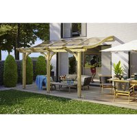 SKANHOLZ Terrassenüberdachung »Venezia«, Breite: 434 cm, Dach: Polycarbonat (PC), natur – beige SKANHOLZ Terrassenüberdachung »Venezia«, Breite: 434 cm, Dach: Polycarbonat (PC), natur – beige