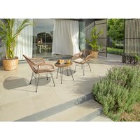 CASAYA Balkonmöbelset »Mala«, 2 Sitzplätze, Polyrattan/Stahl – braun CASAYA Balkonmöbelset »Mala«, 2 Sitzplätze, Polyrattan/Stahl – braun