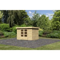KARIBU Gartenhaus »Askola«, Holz, BxHxT: 302 x 211 x 217 cm (Außenmaße inkl. Dachüberstand) – beige KARIBU Gartenhaus »Askola«, Holz, BxHxT: 302 x 211 x 217 cm (Außenmaße inkl. Dachüberstand) – beige
