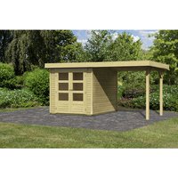 KARIBU Gartenhaus »Askola«, Holz, BxHxT: 433 x 211 x 217 cm (Außenmaße inkl. Dachüberstand) – beige KARIBU Gartenhaus »Askola«, Holz, BxHxT: 433 x 211 x 217 cm (Außenmaße inkl. Dachüberstand) – beige