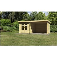 KARIBU Gartenhaus »Bastrup 5«, Holz, BxHxT: 519 x 222 x 297 cm (Außenmaße inkl. Dachüberstand) – beige KARIBU Gartenhaus »Bastrup 5«, Holz, BxHxT: 519 x 222 x 297 cm (Außenmaße inkl. Dachüberstand) – beige