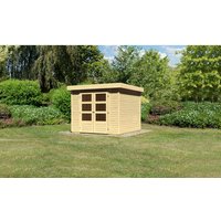 KARIBU Gartenhaus »ASKOLA 5«, Holz, BxHxT: 242 x 211 x 246 cm (Außenmaße inkl. Dachüberstand) - beige |  Fichte  |  5,76 m² KARIBU Gartenhaus »ASKOLA 5«, Holz, BxHxT: 242 x 211 x 246 cm (Außenmaße inkl. Dachüberstand) - beige |  Fichte  |  5,76 m²