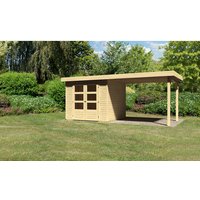 KARIBU Gartenhaus »ASKOLA 3,5«, Holz, BxHxT: 497 x 211 x 217 cm (Außenmaße inkl. Dachüberstand) – beige KARIBU Gartenhaus »ASKOLA 3,5«, Holz, BxHxT: 497 x 211 x 217 cm (Außenmaße inkl. Dachüberstand) – beige