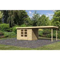 KARIBU Gartenhaus »Askola«, Holz, BxHxT: 557 x 211 x 217 cm (Außenmaße inkl. Dachüberstand) - beige | Fichte | 6,35 m² KARIBU Gartenhaus »Askola«, Holz, BxHxT: 557 x 211 x 217 cm (Außenmaße inkl. Dachüberstand) - beige | Fichte | 6,35 m²