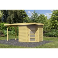 KARIBU Gartenhaus »Schwandorf 5«, Holz, BxHxT: 433 x 218 x 217 cm (Außenmaße inkl. Dachüberstand) – beige KARIBU Gartenhaus »Schwandorf 5«, Holz, BxHxT: 433 x 218 x 217 cm (Außenmaße inkl. Dachüberstand) – beige