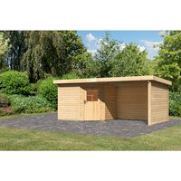 KARIBU Gartenhaus »Schwandorf 5«, Holz, BxHxT: 535 x 222 x 244 cm (Außenmaße) – beige KARIBU Gartenhaus »Schwandorf 5«, Holz, BxHxT: 535 x 222 x 244 cm (Außenmaße) – beige