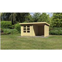 KARIBU Gartenhaus »ASKOLA 3«, Holz, BxHxT: 419 x 222 x 297 cm (Außenmaße inkl. Dachüberstand) - beige |  Fichte  |  6,16 m² KARIBU Gartenhaus »ASKOLA 3«, Holz, BxHxT: 419 x 222 x 297 cm (Außenmaße inkl. Dachüberstand) - beige |  Fichte  |  6,16 m²