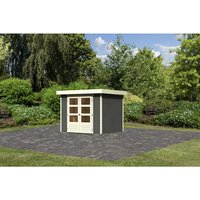 KARIBU Gartenhaus »ASKOLA 3«, Holz, BxHxT: 242 x 211 x 217 cm (Außenmaße inkl. Dachüberstand) - grau | Fichte | 5,05 m² KARIBU Gartenhaus »ASKOLA 3«, Holz, BxHxT: 242 x 211 x 217 cm (Außenmaße inkl. Dachüberstand) - grau | Fichte | 5,05 m²