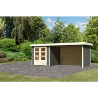 KARIBU Gartenhaus »ASKOLA 2«, Holz, BxHxT: 468 x 211 x 217 cm (Außenmaße inkl. Dachüberstand) – grau KARIBU Gartenhaus »ASKOLA 2«, Holz, BxHxT: 468 x 211 x 217 cm (Außenmaße inkl. Dachüberstand) – grau