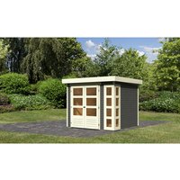 KARIBU Gartenhaus »Kerko 3«, Holz, BxHxT: 242 x 211 x 217 cm (AuĂenmaĂe inkl. DachĂŒberstand) - grau |  Fichte  |  5,07 m² KARIBU Gartenhaus »Kerko 3«, Holz, BxHxT: 242 x 211 x 217 cm (AuĂenmaĂe inkl. DachĂŒberstand) - grau |  Fichte  |  5,07 m²