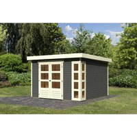 KARIBU Gartenhaus »Kerko 6«, Holz, BxHxT: 302 x 216 x 306 cm (Außenmaße) – grau KARIBU Gartenhaus »Kerko 6«, Holz, BxHxT: 302 x 216 x 306 cm (Außenmaße) – grau