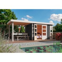 KARIBU Gartenhaus »Kerko 4«, Holz, BxHxT: 561 x 211 x 217 cm (Außenmaße inkl. Dachüberstand) – grau KARIBU Gartenhaus »Kerko 4«, Holz, BxHxT: 561 x 211 x 217 cm (Außenmaße inkl. Dachüberstand) – grau