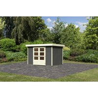 KARIBU Gartenhaus »Askola«, Holz, BxHxT: 302 x 211 x 217 cm (Außenmaße inkl. Dachüberstand) – grau KARIBU Gartenhaus »Askola«, Holz, BxHxT: 302 x 211 x 217 cm (Außenmaße inkl. Dachüberstand) – grau