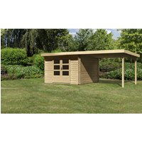 KARIBU Gartenhaus »Bastrup 3«, Holz, BxHxT: 579 x 217 x 237 cm (Außenmaße inkl. Dachüberstand) – beige KARIBU Gartenhaus »Bastrup 3«, Holz, BxHxT: 579 x 217 x 237 cm (Außenmaße inkl. Dachüberstand) – beige